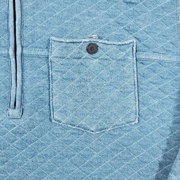 Eddie Bauer Sweater Mens 2XL Blue Quilted Fortify Single Pocket 1/4 Zip Pullover - Picture 6 of 9